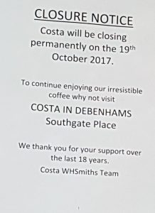 Costa in W H Smiths
