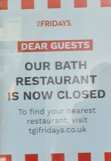 TGI Friday's closed for good sign