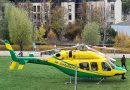 Excitement at Bath Riverside as Air Ambulance lands